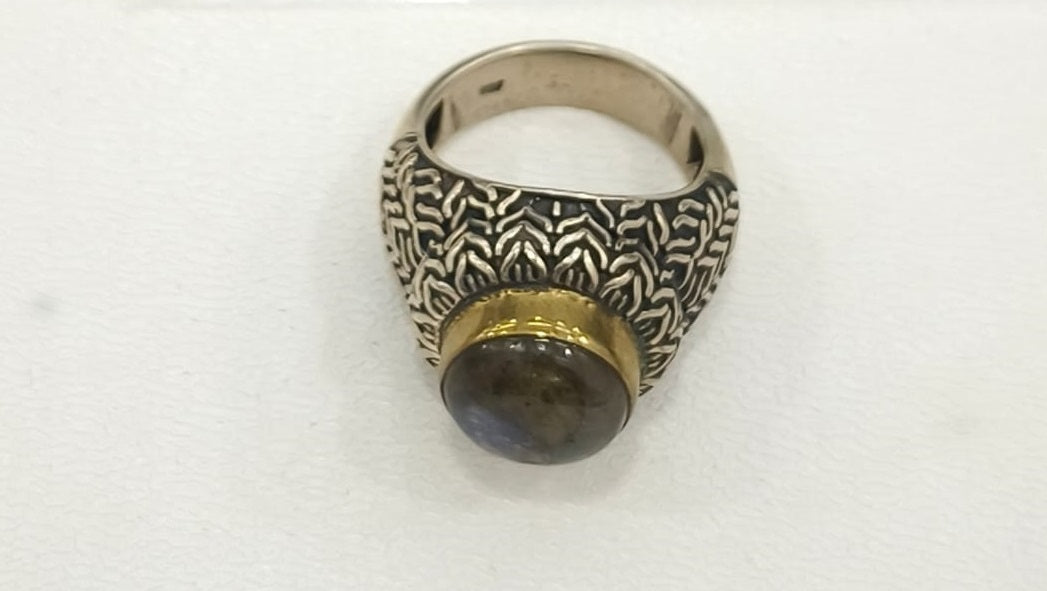 11.60/GM AGATE HAKIK  SILVER RING WT,11.6 GM (2) (525.00)