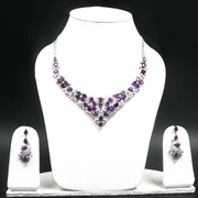 69.90/GM AMETHYST ZIRCON 3 PS NECKLACE GEMSTONE - 00242