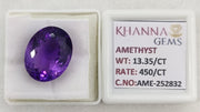 13.35/CT Natural Amethyst Gemstone with Govt. Lab Certificate