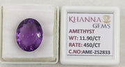 11.90/CT Natural Amethyst Gemstone with Govt. Lab Certificate - 252833
