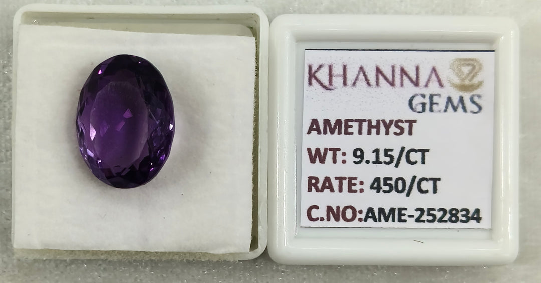 10.16 Ratti Natural Amethyst Gemstone with Govt. Lab Certificate