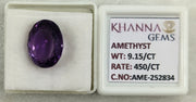 10.16 Ratti Natural Amethyst Gemstone with Govt. Lab Certificate