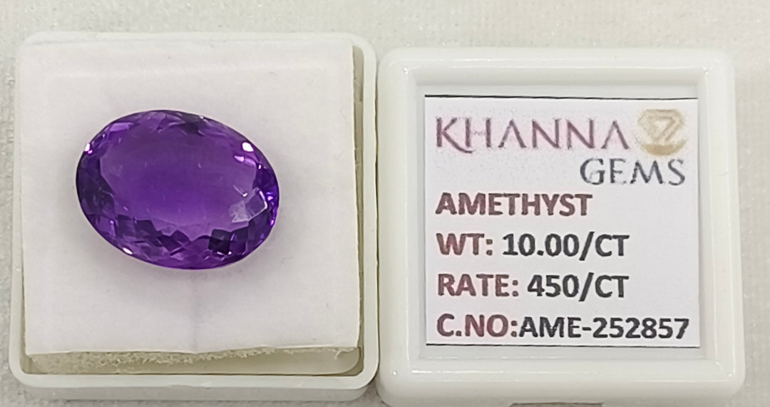 10.00/CT Natural Amethyst Gemstone with Govt. Lab Certificate