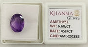 6.60/CT VIOLET Color Natural Amethyst Gemstone with Govt. Lab Certificate