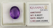 9.30/CT Natural Amethyst Gemstone with Govt. Lab Certificate