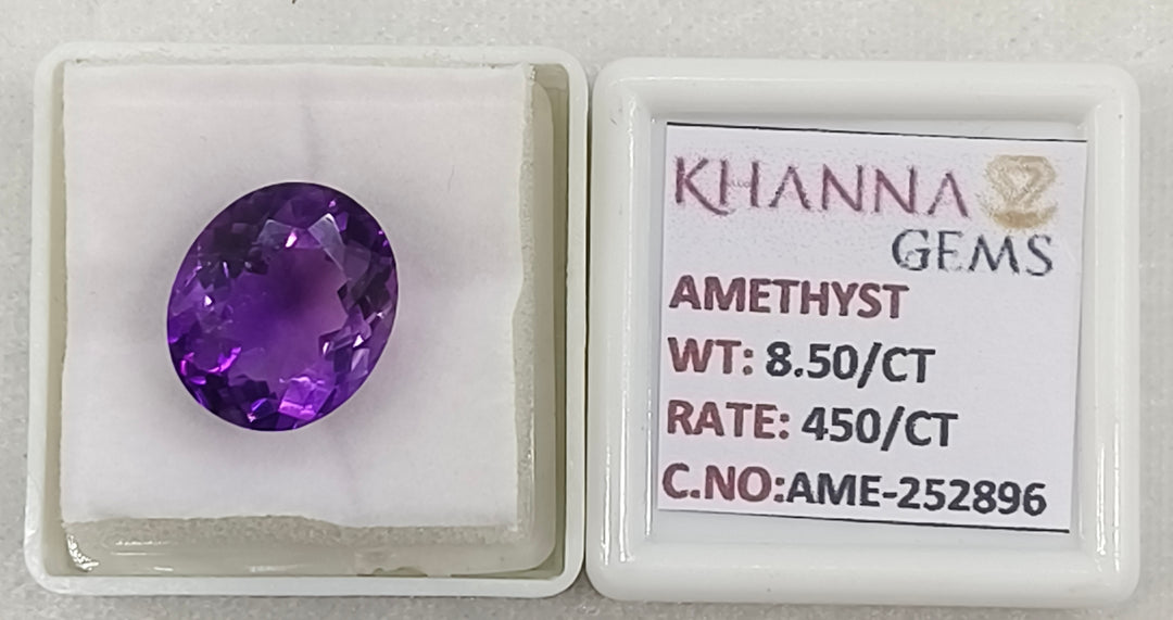 4.70/CT Natural Amethyst Gemstone with Govt. Lab Certificate