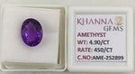 Load image into Gallery viewer, 4.90/CT Natural Amethyst Gemstone with Govt. Lab Certificate