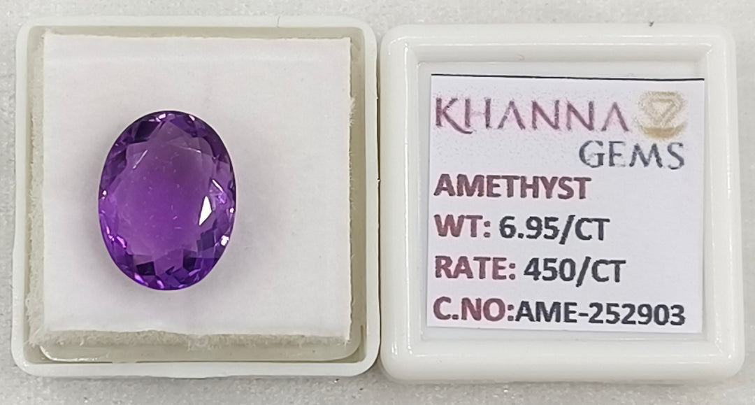 6.95/CT Natural Amethyst Gemstone with Govt. Lab Certificate