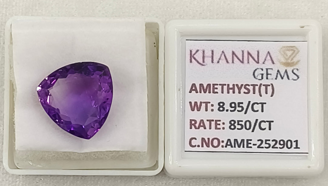 8.95/CT Natural VIOLET Color Amethyst Gemstone with Govt. Lab Certificate