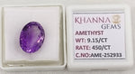 Load image into Gallery viewer, 9.15/CT Natural Amethyst Gemstone with Govt. Lab Certificate-252933