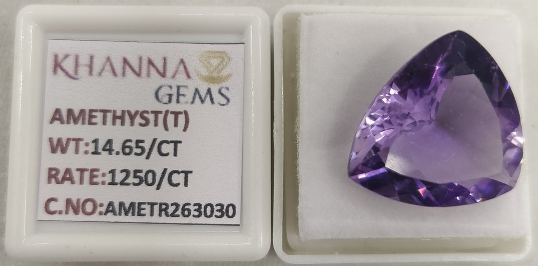 14.65/CT Natural Amethyst Gemstone with Govt. Lab Certificate