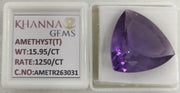 15.95/CT Natural Amethyst Gemstone with Govt. Lab Certificate