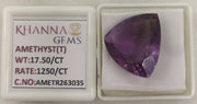 17.50/CT Natural Amethyst Gemstone with Govt. Lab Certificate