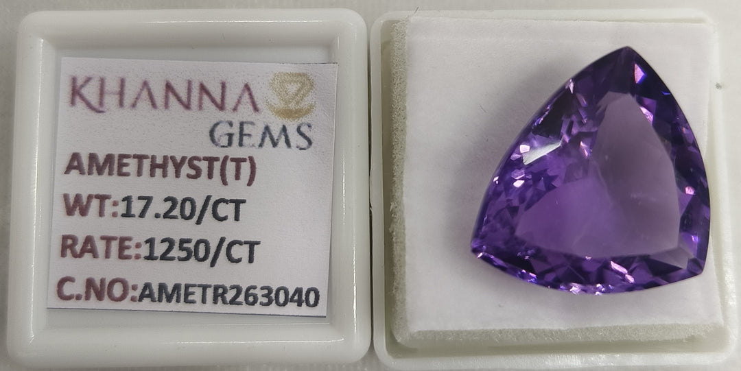 17.20/CT Natural Amethyst Gemstone with Govt. Lab Certificate
