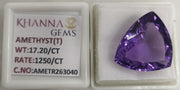 17.20/CT Natural Amethyst Gemstone with Govt. Lab Certificate