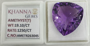 19.10/CT Natural Amethyst Gemstone with Govt. Lab Certificate