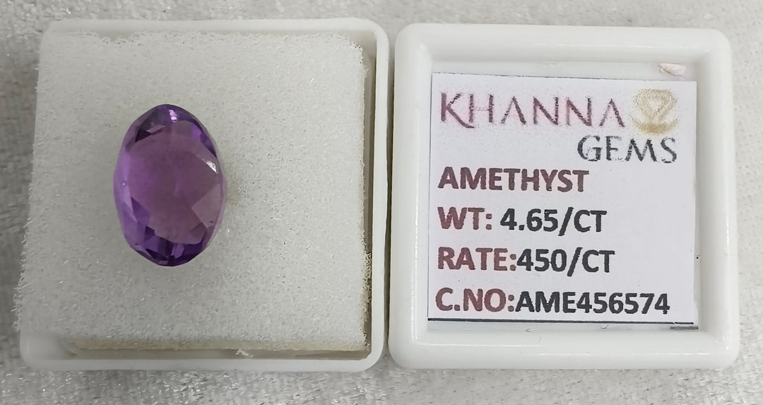 4.65/CT Natural Amethyst Gemstone with Govt. Lab Certificate-456574-456574