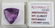 11.85/CT Natural Amethyst Gemstone with Govt. Lab Certificate-AMET515151