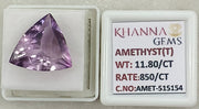 11.80/CT Natural Amethyst Gemstone with Govt. Lab Certificate-AMET515154