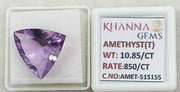 10.85/CT Natural Amethyst Gemstone with Govt. Lab Certificate-AMET515155
