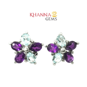 5.70/GM Royal Amethyst BLUE TOPAZ Earrings - G0044