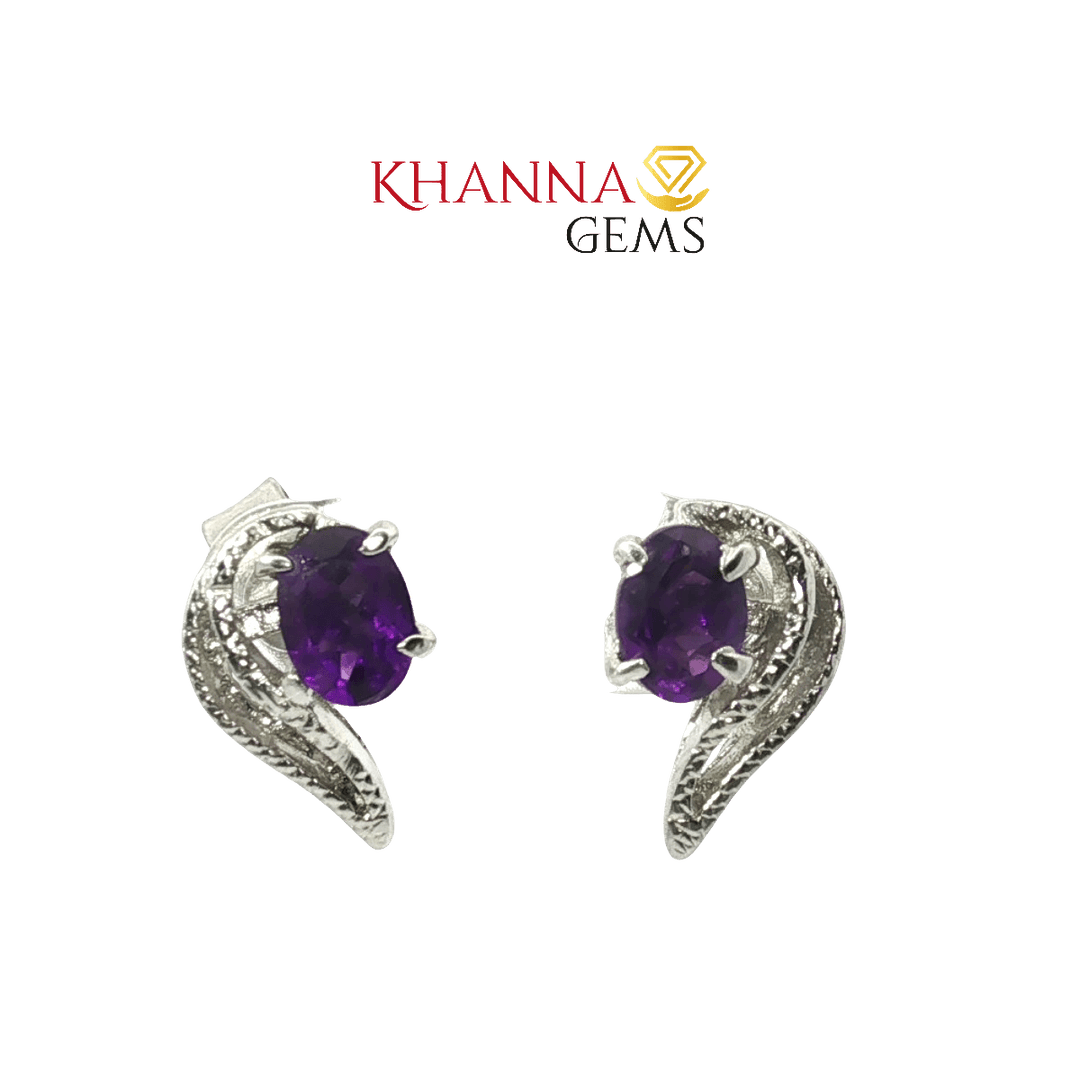 11.50/GM Royal Amethyst- Onyx Earrings - G0045