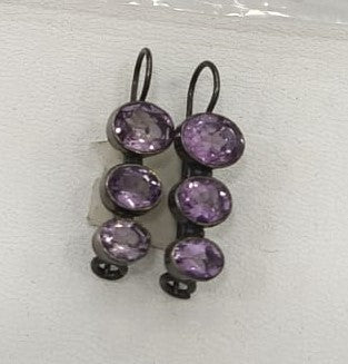 6.10/GM AMETHYST SILVER  EAR RING (525.00)