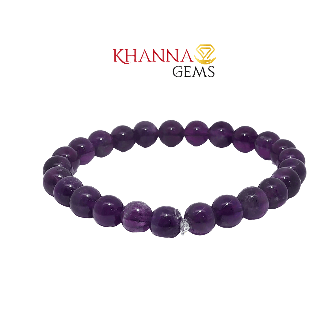 Natural Amethyst Gemstone Bracelet 8MM - NOO6001