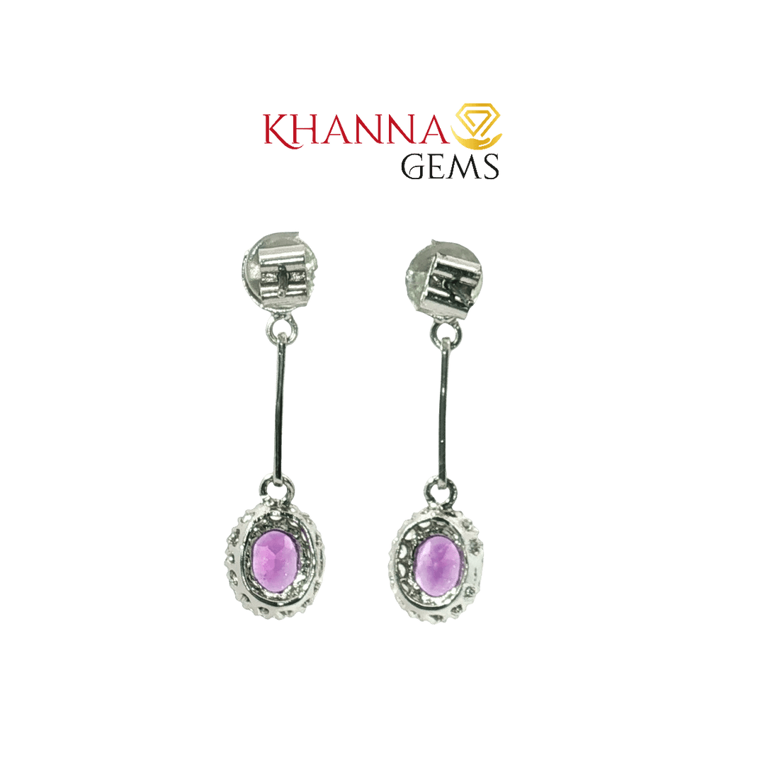 5.40/GM Royal Amethyst & Zircon Earrings - G0101