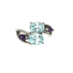Load image into Gallery viewer, 5.20/GM  AMETHYST BLUE TOPAZ SILVER RING Earrings - G0636