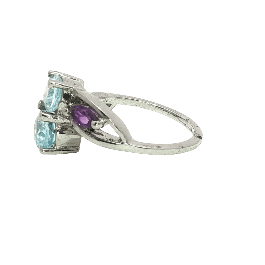 5.20/GM  AMETHYST BLUE TOPAZ SILVER RING Earrings - G0636