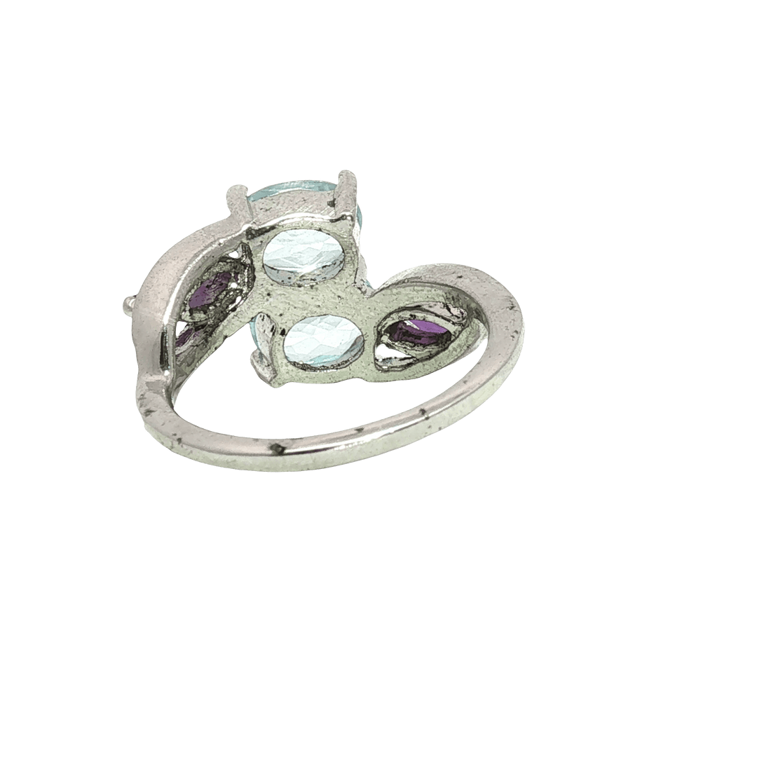 5.20/GM  AMETHYST BLUE TOPAZ SILVER RING Earrings - G0636