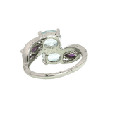 5.20/GM  AMETHYST BLUE TOPAZ SILVER RING Earrings - G0636