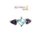 Load image into Gallery viewer, 4.80/GM  AMETHYST BLUE TOPAZ RING Earrings - G0637