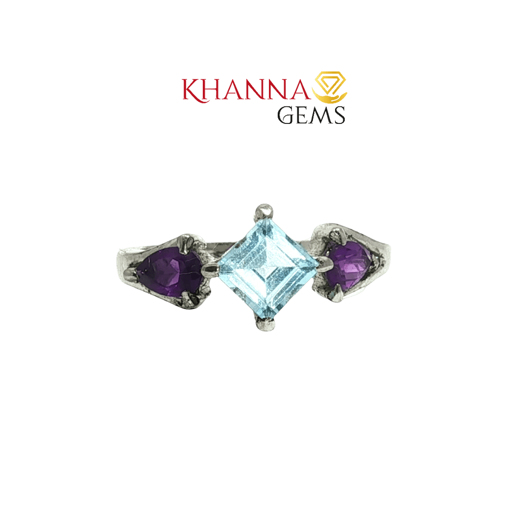 4.80/GM  AMETHYST BLUE TOPAZ RING Earrings - G0637