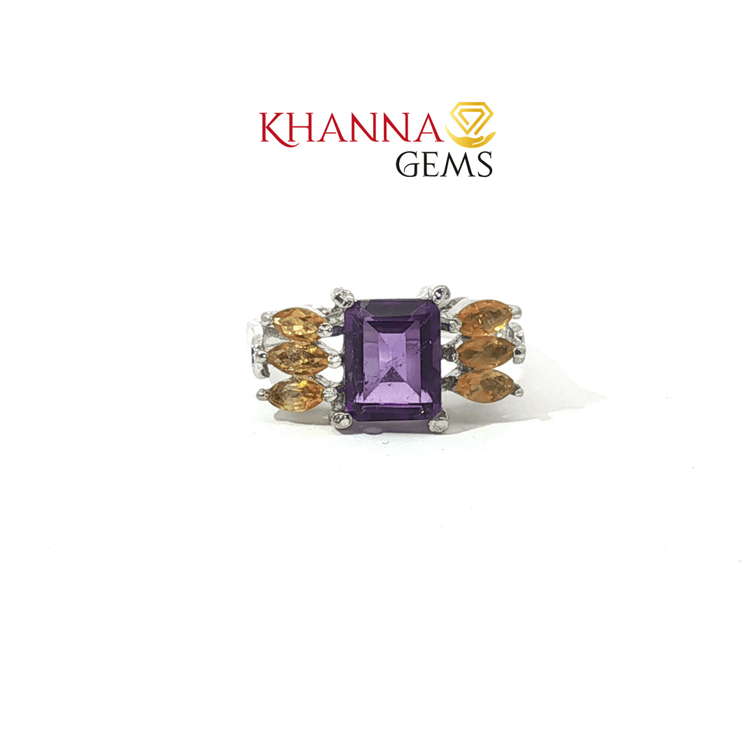 4.52/GM  AMETHYST CITRINE RING Earrings - G0528