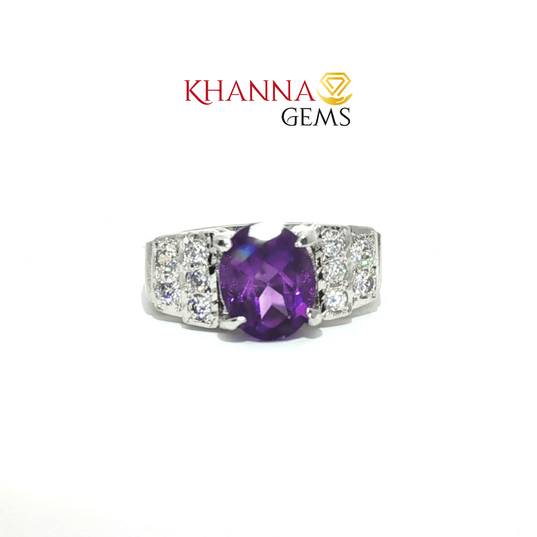 4.59/GM  AMETHYST ZIRCON RING Earrings - G0524