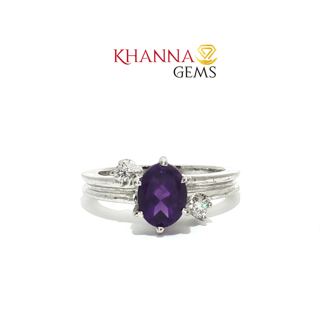 4.27/GM  AMETHYST ZIRCON RING Earrings - G0503