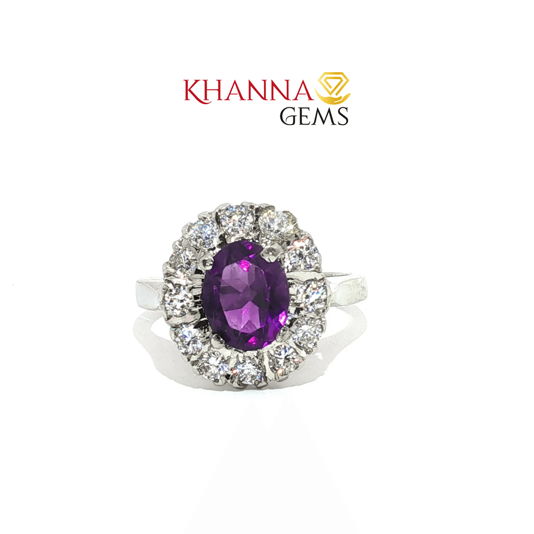 4.15/GM  AMETHYST ZIRCON RING Earrings - G0515