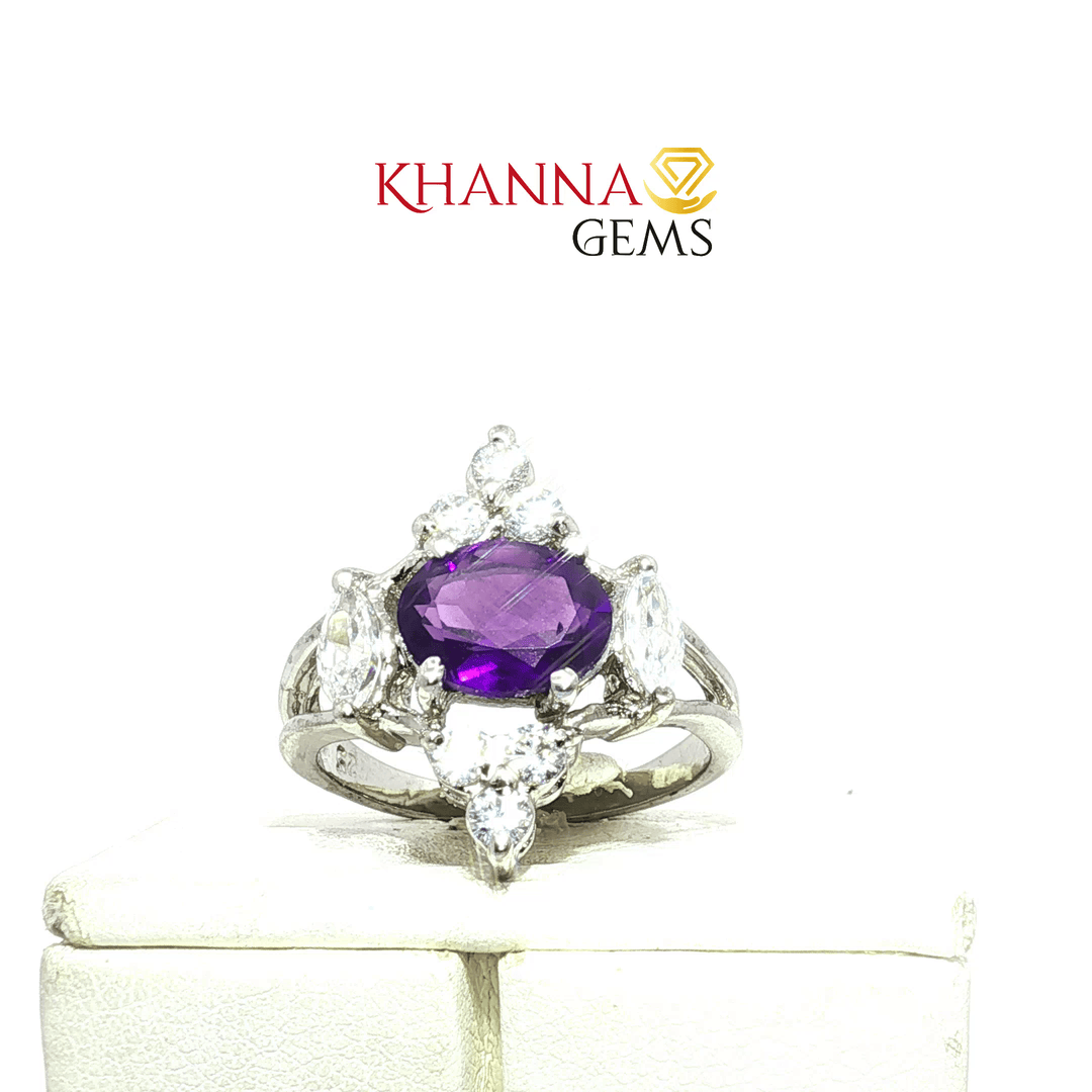 4.38/GM  AMETHYST ZIRCON RING Earrings - G0505