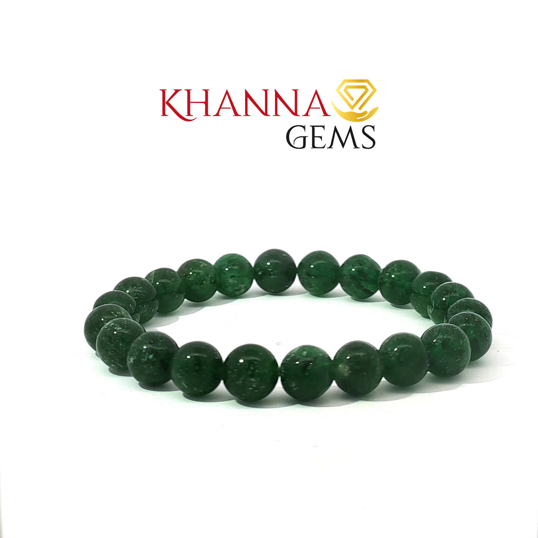 Natural Aventurine Quartz Bracelet (Dark Green)