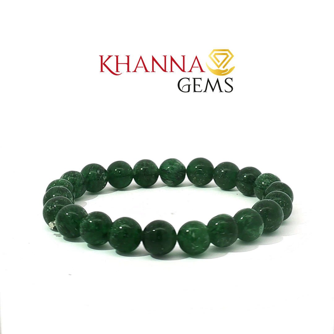 Natural Aventurine Quartz Bracelet (Dark Green)