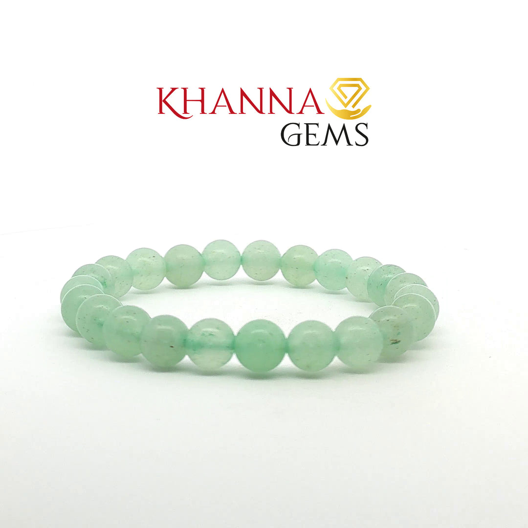 Natural Aventurine Quartz Bracelet (Light Green)