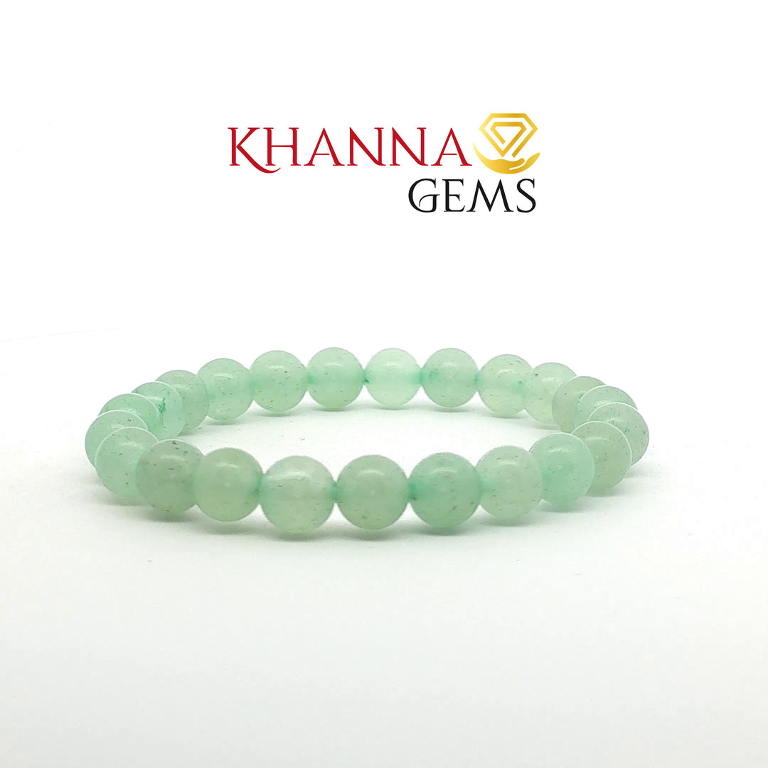 Natural Aventurine Quartz Bracelet (Light Green)