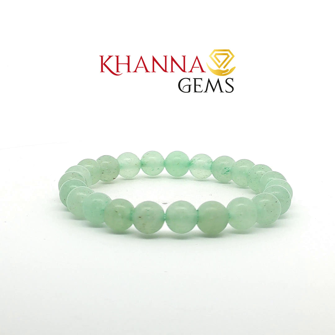 Natural Aventurine Quartz Bracelet (Light Green)