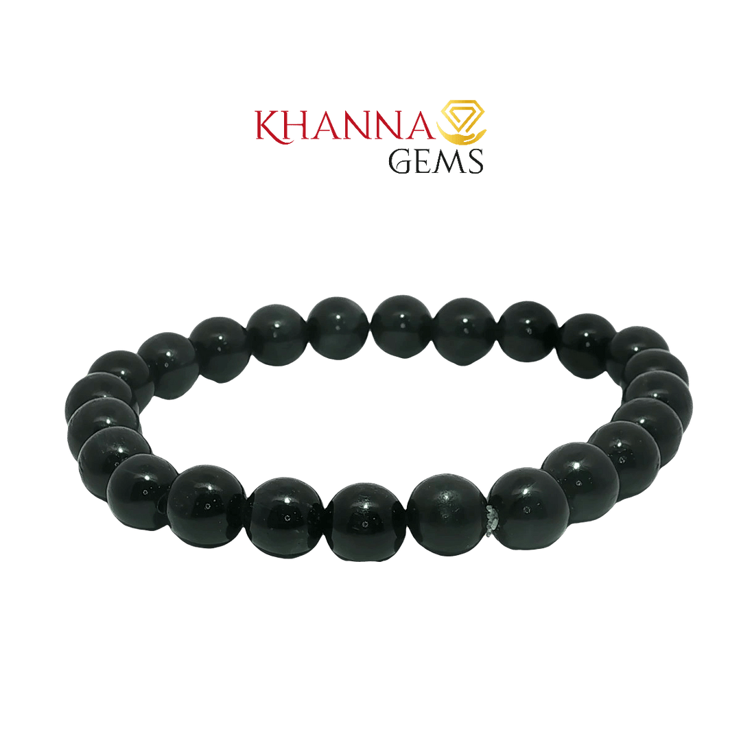 Natural Black Hakik (Black Agate) 8MM Round Gemstone Beads - NOO6003