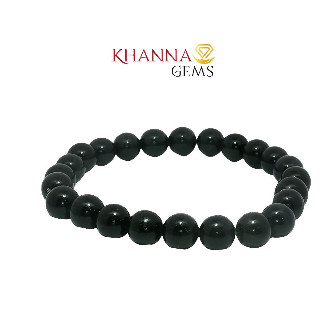 Natural Black Hakik (Black Agate) 8MM Round Gemstone Beads - NOO6003