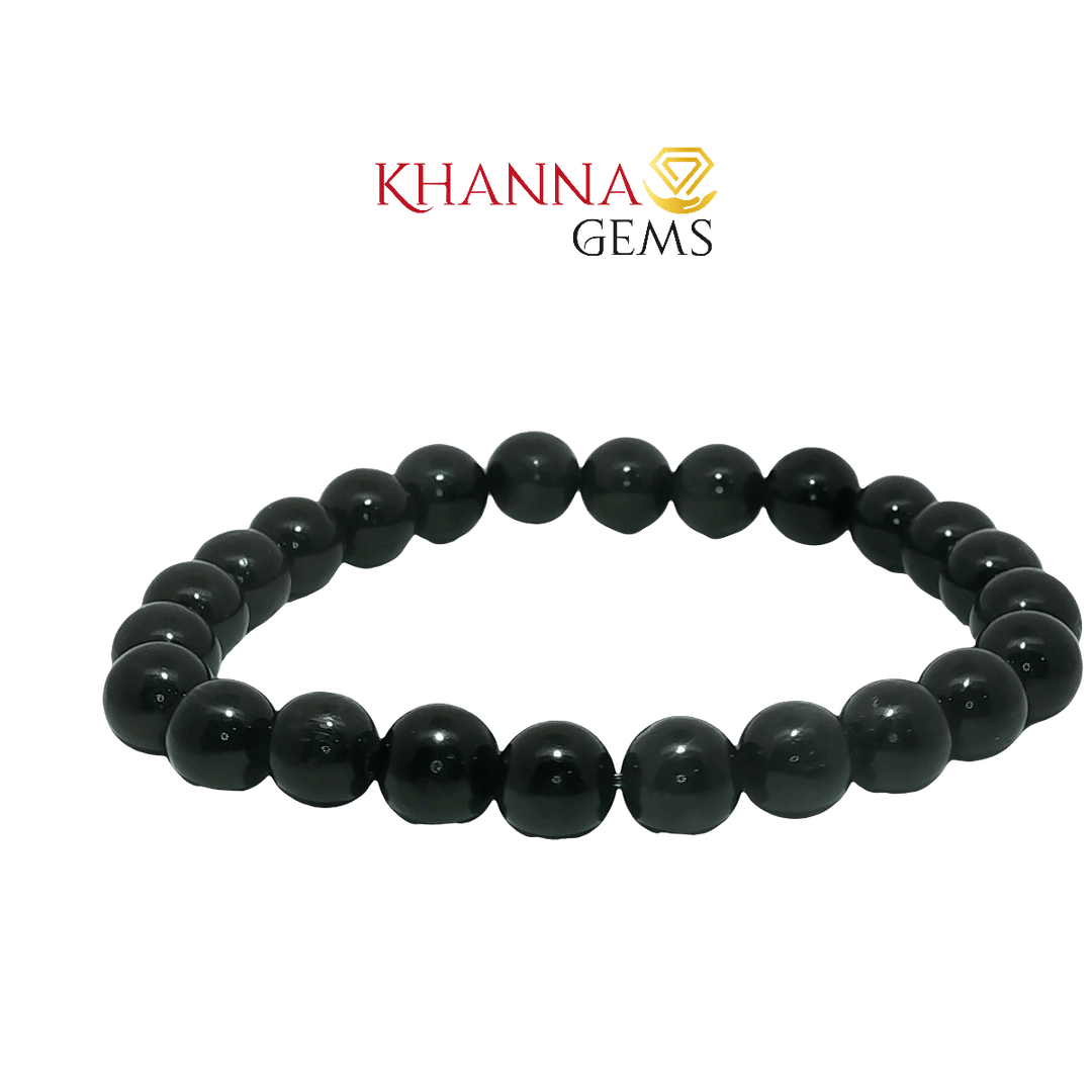 Natural Black Hakik (Black Agate) 8MM Round Gemstone Beads - NOO6003