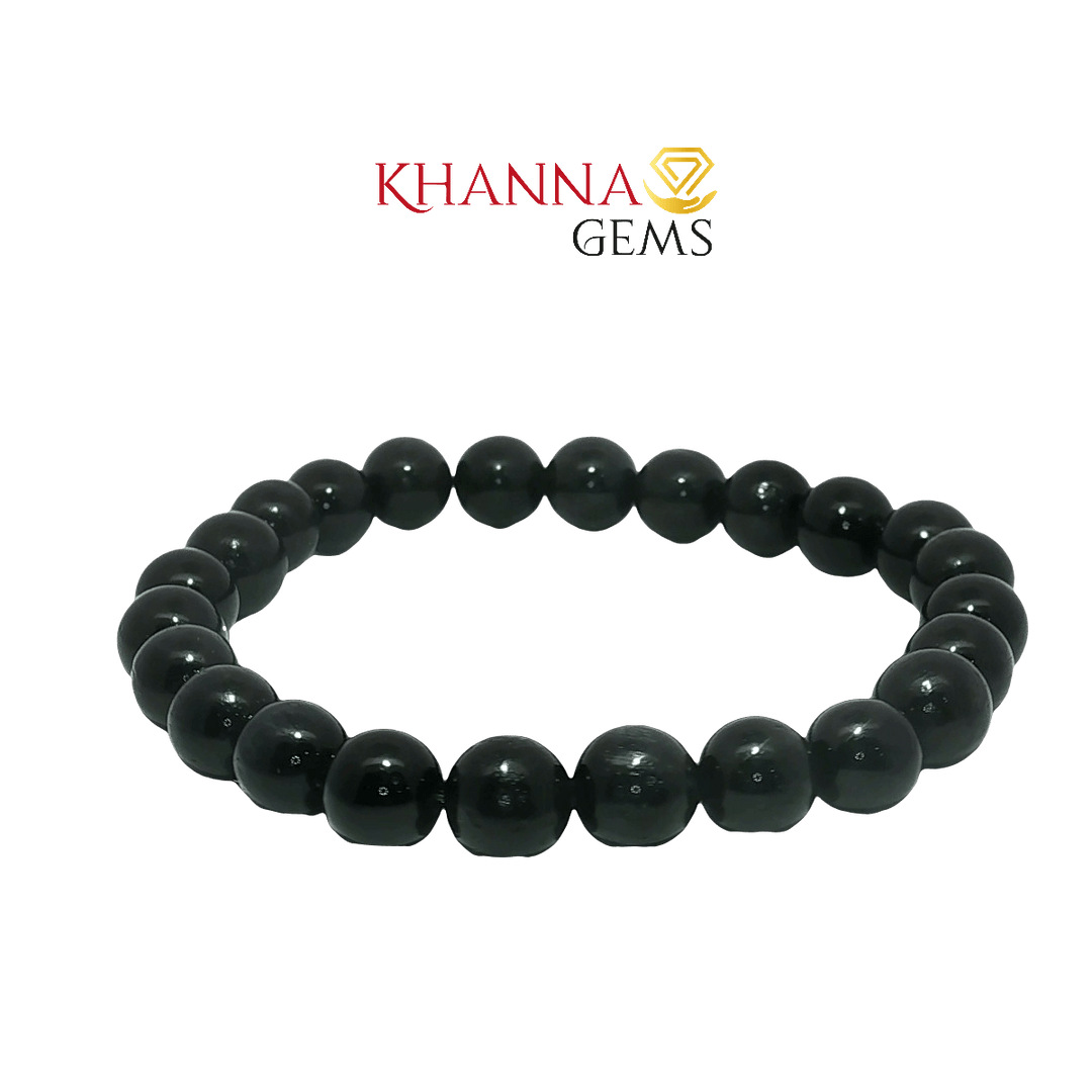 Natural Black Hakik (Black Agate) 8MM Round Gemstone Beads - NOO6003