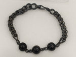 Load image into Gallery viewer, 16.10/GM BLACK STAR SILVER  BRACELET  (525.00)
